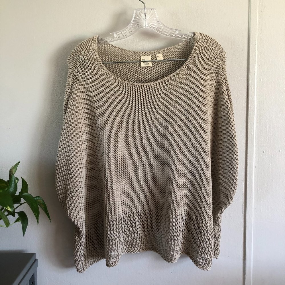 Eileen Fisher Project Beige Loose Knit Top M